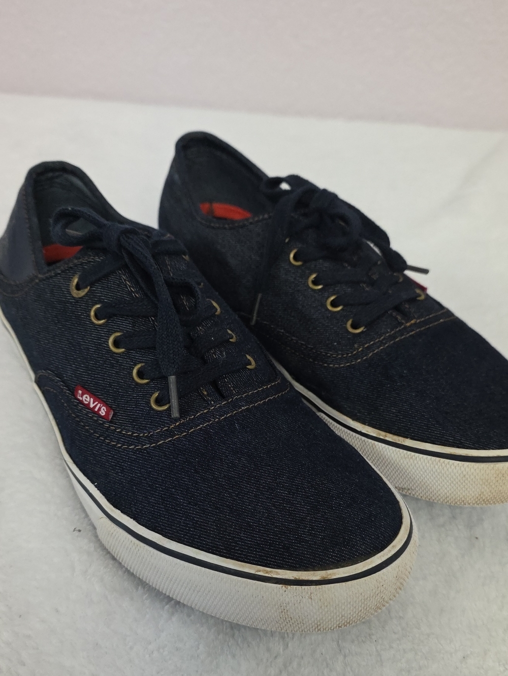 Levi's Denim Sneakers Dark Wash Lace Up Casual Shoes Size 12
